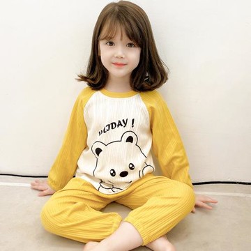 兒童睡衣女童純棉春秋季長袖2022年新款薄款女孩寶寶中大童家居服