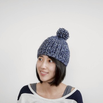 毛帽-藍灰色--(請先詳細閱讀訂製說明並提供頭圍)