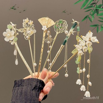 sqj好物精選👉古風髮簪簪子女新中式2023新款髮釵子簡約現代高級感盤髮漢服頭飾 髮簪套裝 高級髮簪 漢服配飾