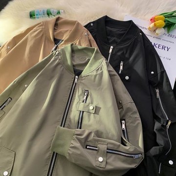 美式復古vintage棒球服男春秋季潮流飛行員夾克外套男生運動上衣