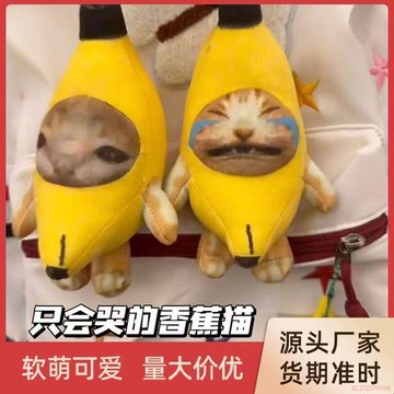 桃園出貨🍂貓meme香蕉貓毛絨玩具玩偶捏捏樂語音生日禮物畢業禮物網紅香蕉貓
