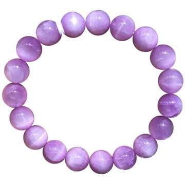 天然巴西紫鋰輝手鏈女款貓眼效應強手鏈男女款水晶手鏈送閨蜜禮物