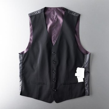 外貿尾單剪標西裝馬甲男春秋薄款馬夾出口原單休閑西服背心外套