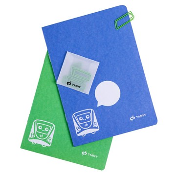 台中捷運 小綠綠文具組 筆記本+造型迴紋針組 小綠綠福利社 台中捷運官方授權商店 TR台灣鐵道