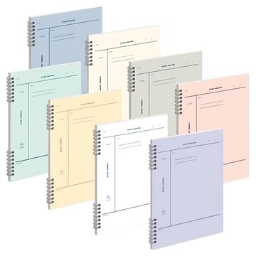 MUNID It spring 康乃爾筆記本8件組 螺旋筆記本套裝 學生辦公記事本  1組  玫紅色 + 白色 + 紫羅蘭 + 淺海軍藍 + 橄欖色 + 黃色 + 綠色 + 米色