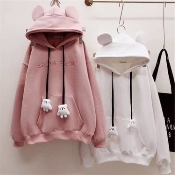 Casual hooded and jacket jacket woman 休閑連帽加絨外套上衣女