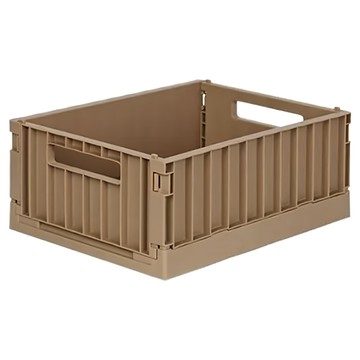 ISE MOUNT 小島嶼山 貨櫃折疊收納盒 無蓋 5L  奶茶棕  1個  1層