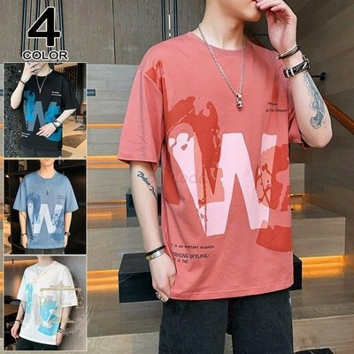 Tシャツ メンズ 五分袖tシャツ 半袖tシャツ 英文字 アメカジ 人気 大きいサイズ 春 夏 通販 Lineポイント最大get Lineショッピング