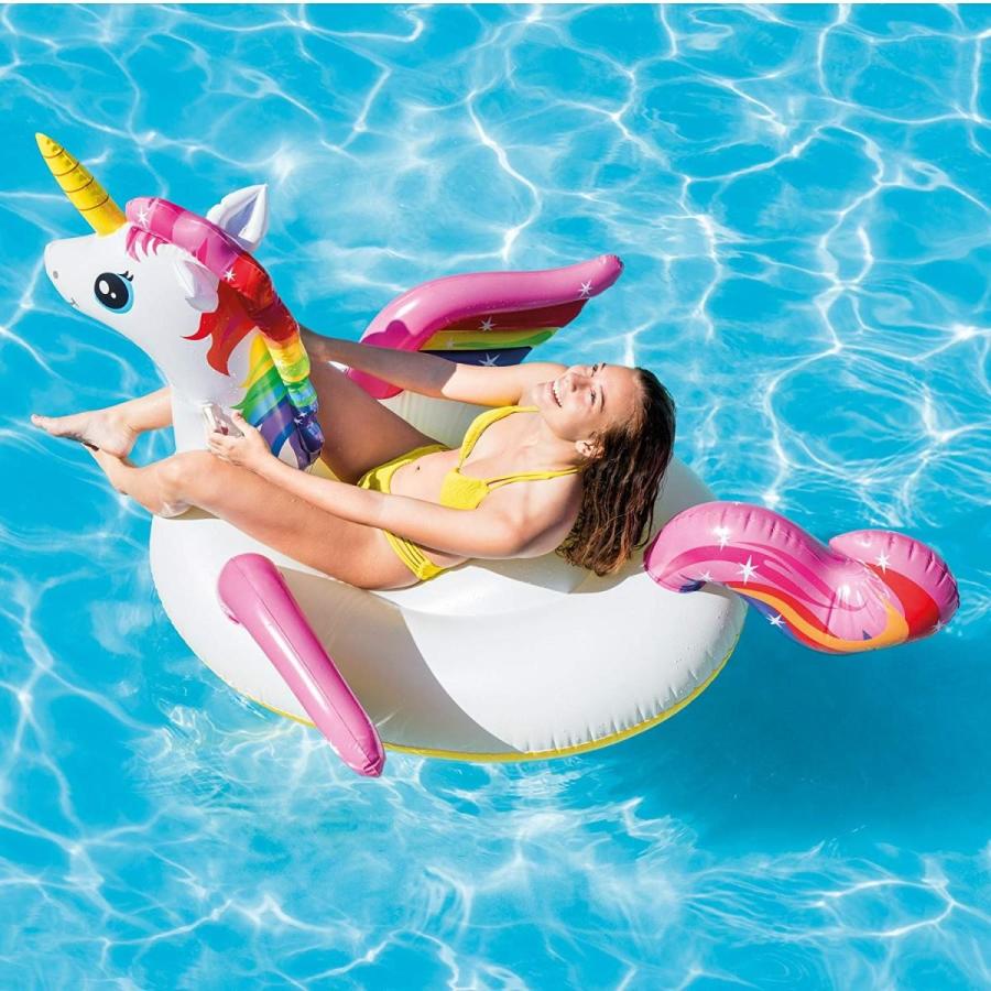 Intex フロート プール 水遊び Unicorn Inflatable Ride-On Pool Float, X