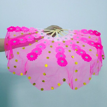 開場舞朝鮮舞舞蹈扇子大號大紅綠紫黃天藍雙面竹骨梅花扇花朵折扇