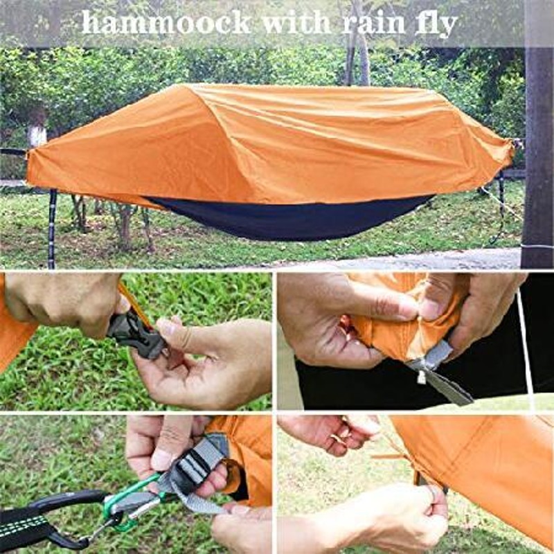 メカニカル TianYaOutDoor キャンプハンモック 蚊帳と雨よけ付き 軽量 ポータブル スリーピングハンモック テント バックパッカー 旅行  アウトドアギア グリーン＿並行輸入