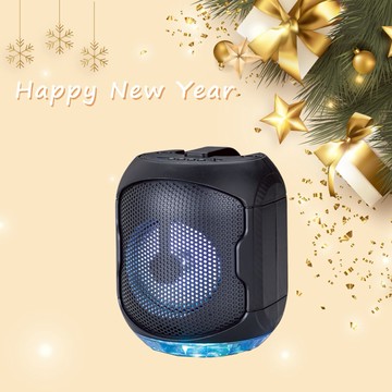 快速出貨🚚【新年快樂】多功能可攜式立體派對炫光藍牙喇叭 D63 E-books