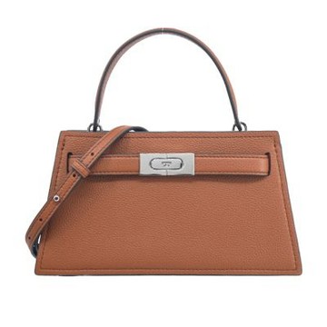 TORY BURCH LEE RADZIWILL 荔枝紋皮革兩用包(小/經典棕)