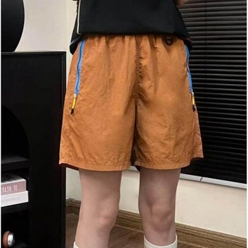 運動短褲 五分褲 速乾褲 海邊沙灘褲 多巴胺穿搭冰絲運動短褲男款夏季速幹戶外休閒中褲寬鬆休閒半截褲 休閒褲 五分褲 男褲