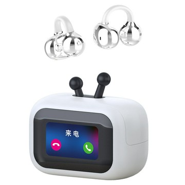 跨境z13私模創意黑白小電視夾耳藍牙耳機氣骨傳導無線耳機不入耳【宜家良品百貨】