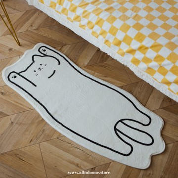 [窩在家] (預購) 咻！伸懶腰長長貓咪床邊地墊 生日禮物