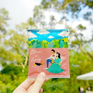 客製化插畫婚禮小物【婚禮咖啡包】! 注意! 此訂單最低量為1000包