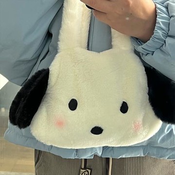自制款/可愛帕恰狗手提包大容量少女心卡通日系甜美毛絨單肩包