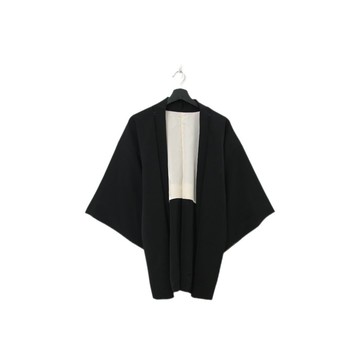 Back to Green-日本黑羽織 低調白雛菊 kk-01 //vintage kimono