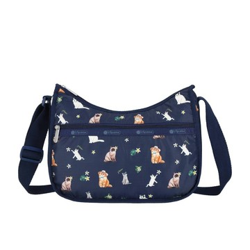 Lesportsac Classic Hobo 經典斜背包 側背包 旅用通勤包 送禮 禮物 推薦 女包(熱帶度假貓咪)
