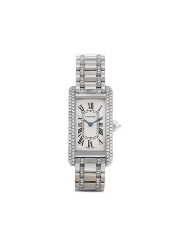 Cartier - 1990s pre-owned Tank Américaine 19mm - women - stainless steel/White Gold - One Size - Silver