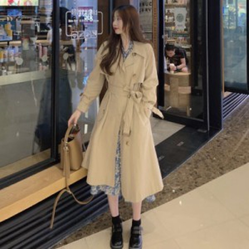 激安 定番 ロングトレンチコート ベージュ 安い トレンチ 秋コート 春コート スプリングコート 秋冬 無地 トレンチ ゆったり アウター レ 通販 Lineポイント最大1 0 Get Lineショッピング