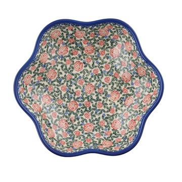波蘭陶 綠野玫瑰系列 花形深盤 24cm
