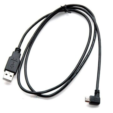 Fujiei Micro B左彎充電傳輸線100CM /USB A公-micro USB左彎充電傳輸線1M