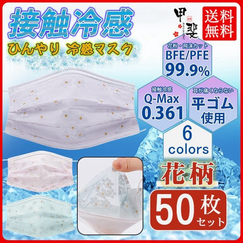 マスク 不織布 チュールマスク 花柄 50枚入り カラーマスク 夏 レース柄 柄入り 柄 冷感 使い捨て 立体 四層構造 おしゃれ 大人用 女性 飛沫 通販 Lineポイント最大get Lineショッピング