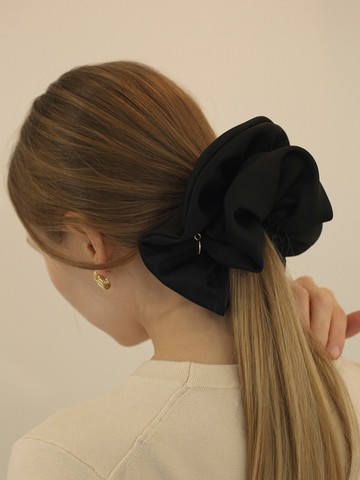 Gold Pendant Silk Scrunchie