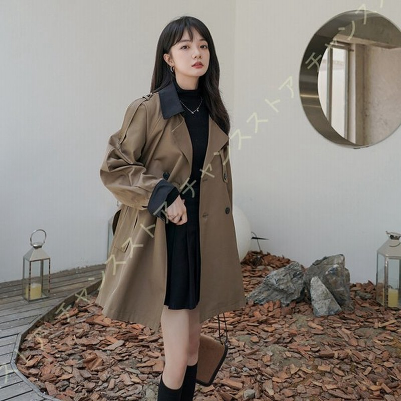 レディースコート レディース トレンチコート ロング オーバーサイズ スプリングコート 無地 春 秋 アウター シンプル 大人 カジュアル 撥水 着痩せ 通販 Lineポイント最大0 5 Get Lineショッピング