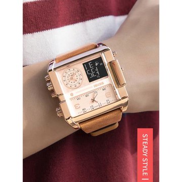 skmei時刻美男青少年學生潮流大表盤LED雙顯數字防水石英電子手表