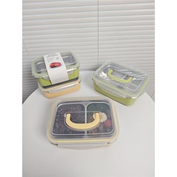 可微波爐加熱便當盒 304不銹鋼飯盒分兩格保鮮盒密封防燙帶飯餐盒