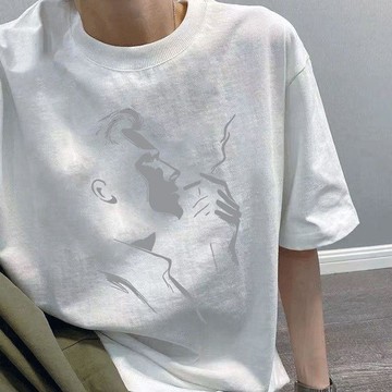 純棉短袖 吸汗透氣  短袖恤男夏季美式復古簡約體桖純棉潮牌潮流百搭寬鬆打底衣服0615