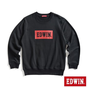 EDWIN 男裝 BOX LOGO厚長袖T恤 (黑色)