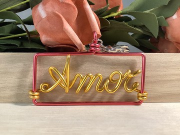 wire lover西班牙文Amor手作項鍊、金屬線、也可客製