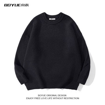 BOYUE帛躍日系簡約基礎款純色毛衣落肩休閑打底百搭男女針織衫潮