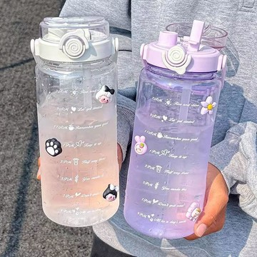 💕在臺出貨🔥大容量水杯夏天運動2000ml塑料杯子耐高溫水瓶男女開學軍訓大水壺