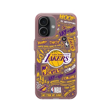 iPhone 17 Clear (相機按鈕) 晶醺玫 - NBA - 塗鴉系列-洛杉磯湖人 L.A. Lakers - Graffiti