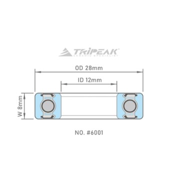 TRIPEAK 鋼珠/陶瓷培林 6001 12 x 28 x 8MM HUB BEARING