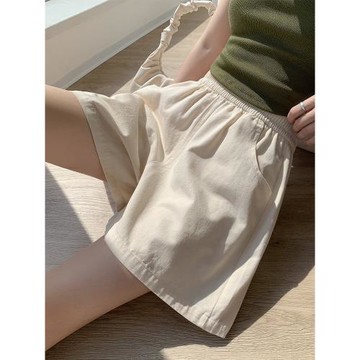 棉麻工裝短褲女夏薄款高腰垂感小個子休閑寬松顯瘦a字闊腿三分褲