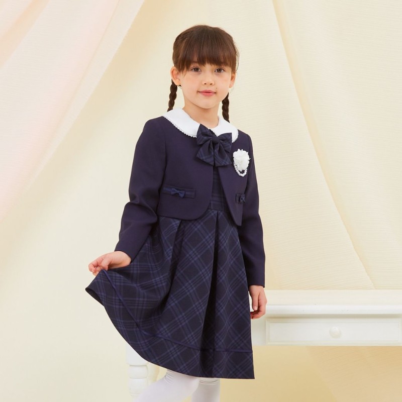 SALE】新色＆新サイズ追加☆入学式 スーツ 女の子 ワンピース 格子柄  