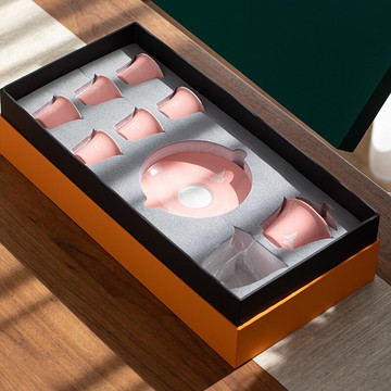 陶瓷功夫茶茶具套裝創意粉色時尚少女茶藝女士蓋碗禮盒裝商務禮品