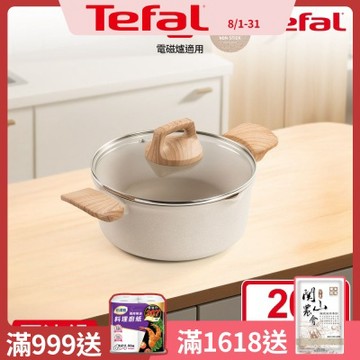 Tefal法國特福 暖暖系列20CM不沾雙耳湯鍋(加蓋)(適用電磁爐)