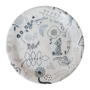 小倉陶器 加藤真治 輕量甜點盤 日本產 瓷  16.6 x 2.1cm  熊的散步日常  1個
