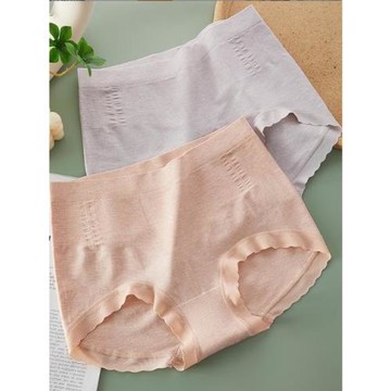 裸氨棉無痕女士內褲蠶絲抗菌襠收腹提臀中腰大碼高彈新款底褲芯彩