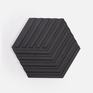 幾何水泥陶瓷隔熱鍋墊16x16cm 黑