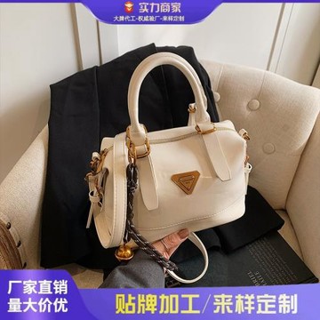 軟皮復古手提包包女士2025新款百搭時尚單肩枕頭包斜挎通勤女包