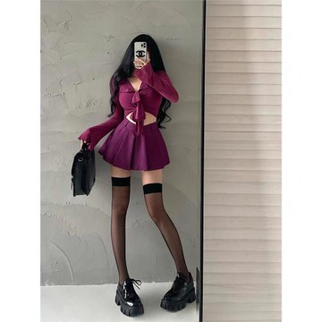 YoungGirlDay純欲性感高腰V形褲腰防走光帶安全褲百褶裙半身短裙