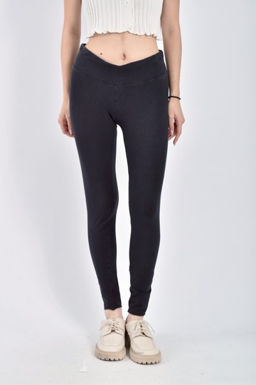 (L) tna質感運動低腰黑色長褲